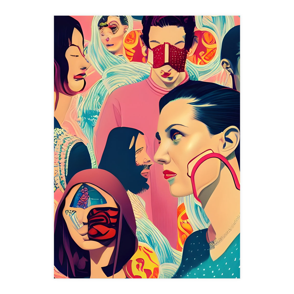 Masquerade Mask Fashion Collage 01 (Print Only)