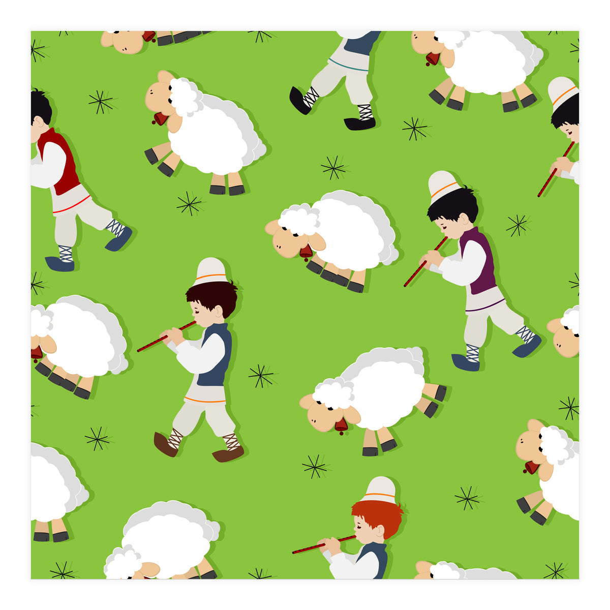 Shepherd And Flock (Print Only)