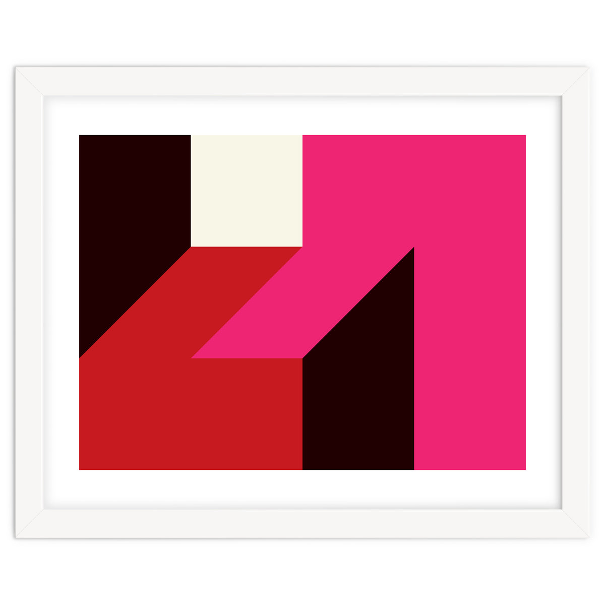 Geometric Shapes No. 62 - red, magenta & black