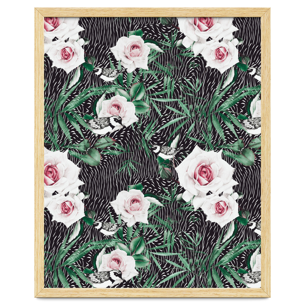 Dark flowery abstract of birds