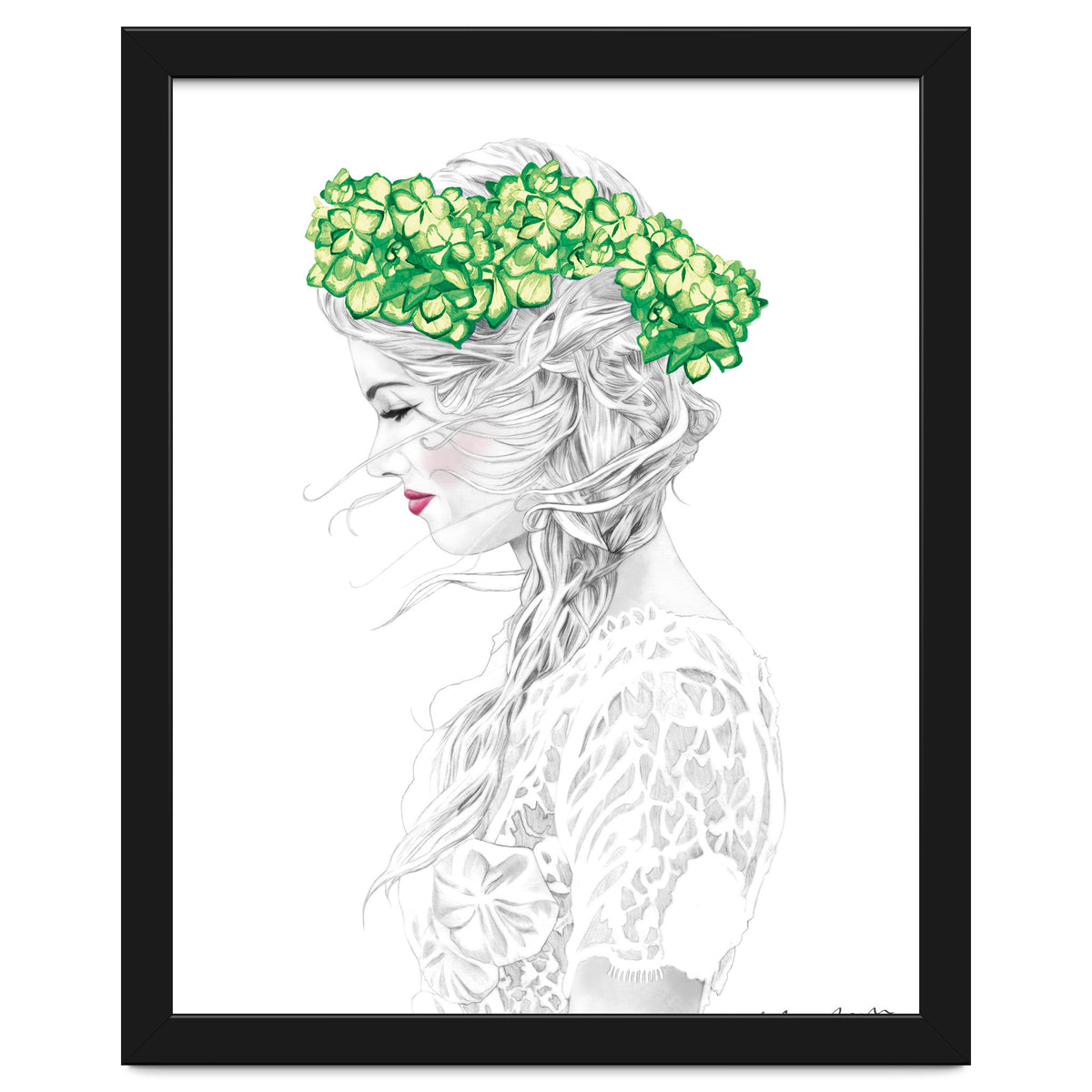 Green Hydrangea Girl