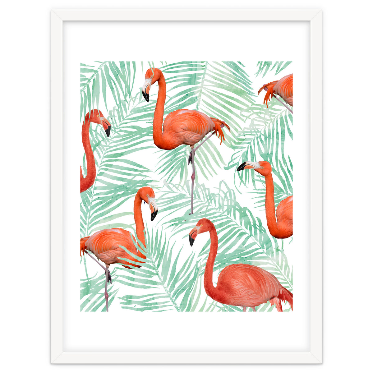Flamingo And Mint Palm