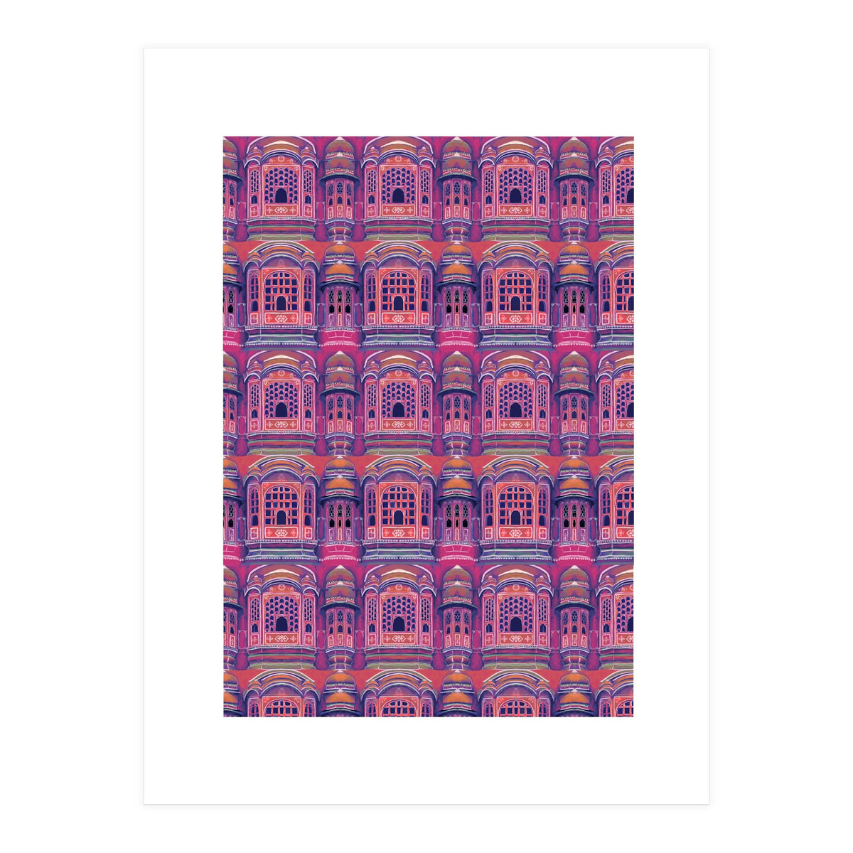 Hawa Mahal (Wind Palace) Retro - India (Print Only)