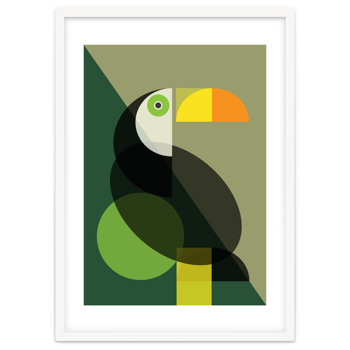 Mid Century Geometric Toucan