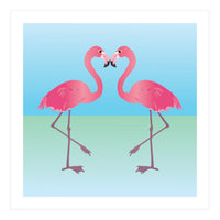 Two Pink flamingo's (Print Only)