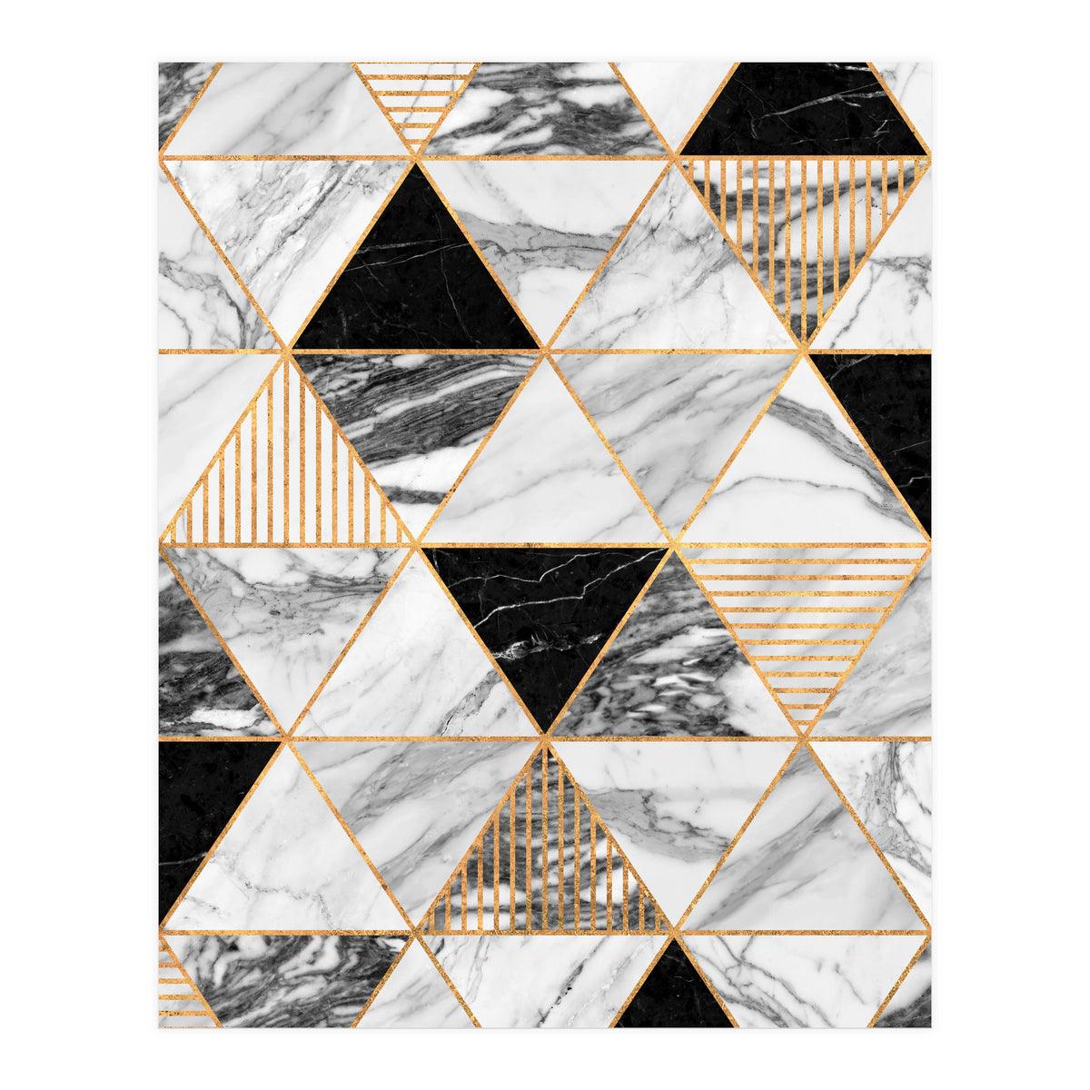Marble Triangles 2 - Black and White (Print Only)