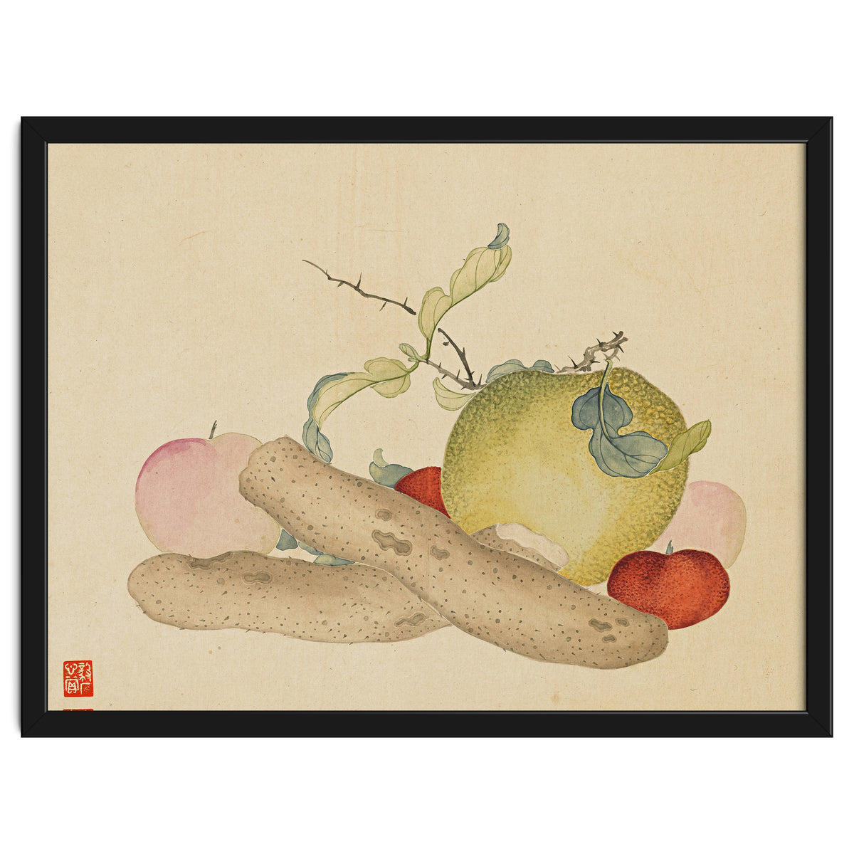 Wang Chengyu~flowers And Vegetables, Vegetables, Fruits, Yam, Apple, Pear