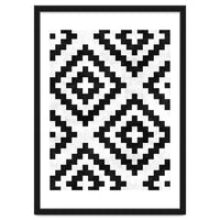 Urban Tribal Pattern No.18 - Aztec - Black and White Concrete