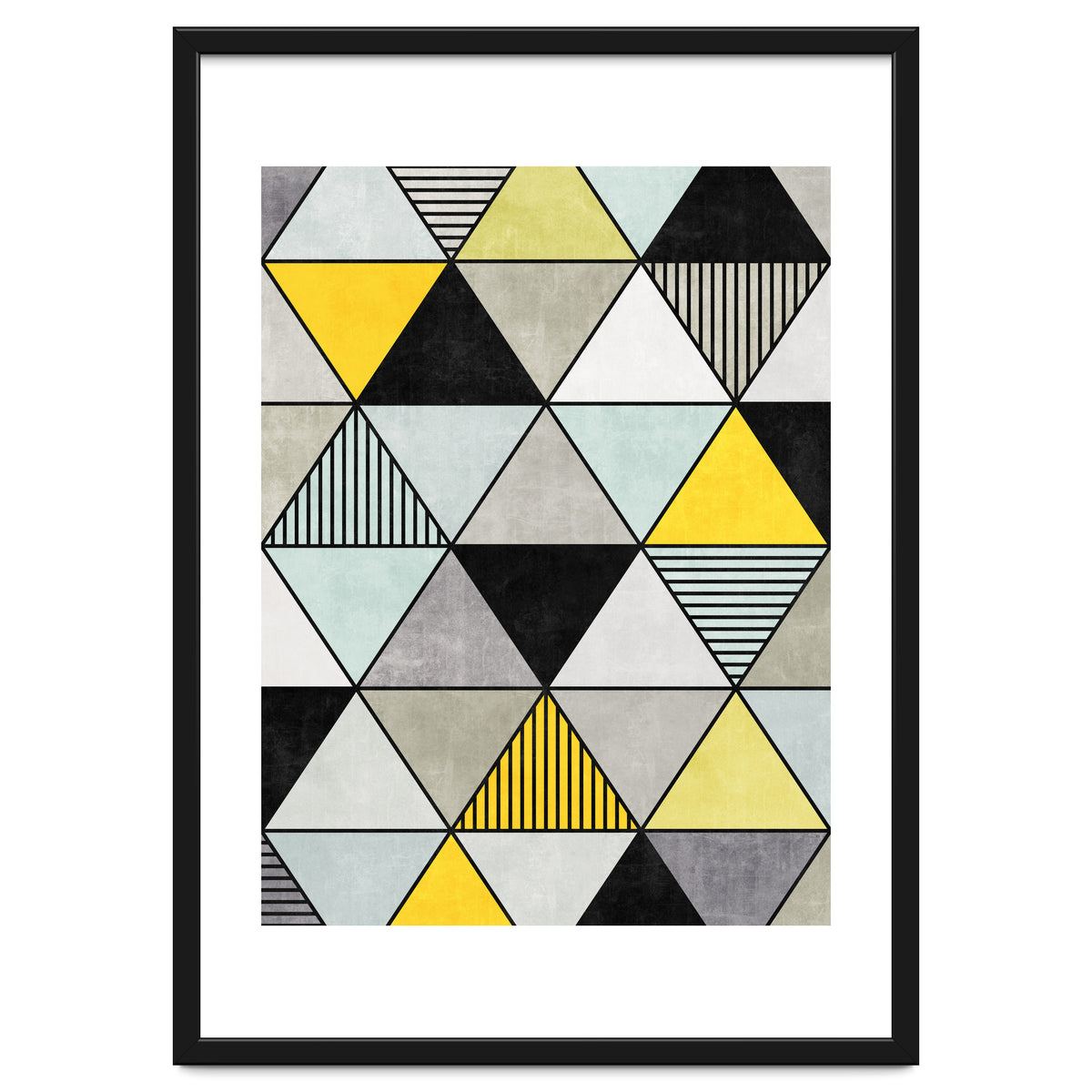 Colorful Concrete Triangles 2 - Yellow, Blue, Grey