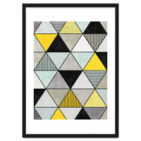 Colorful Concrete Triangles 2 - Yellow, Blue, Grey