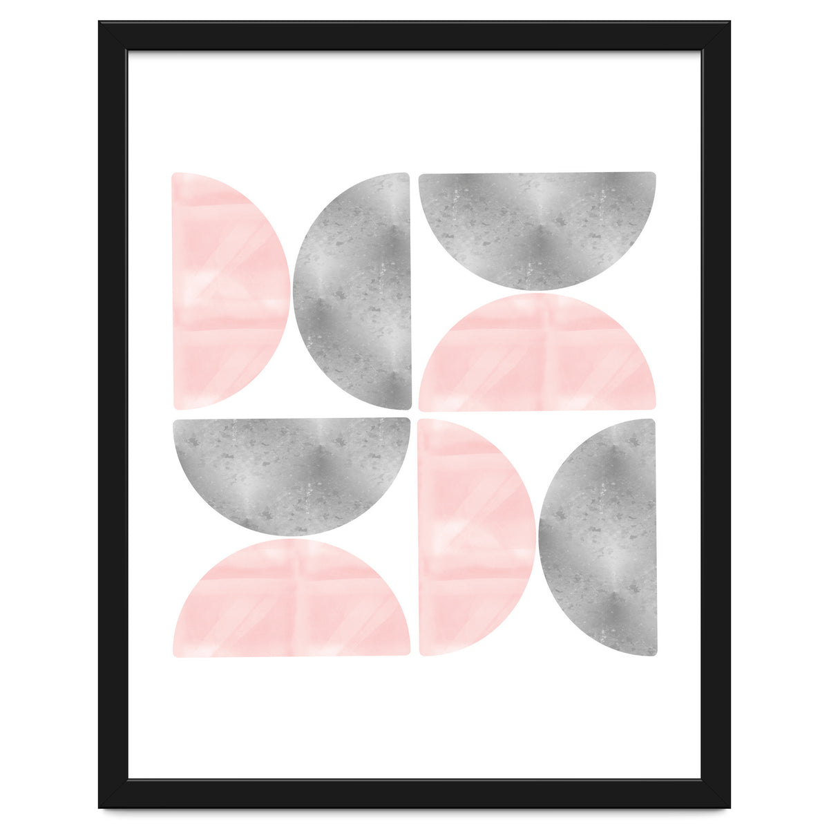 Half Moon Blush And Grey Abstract