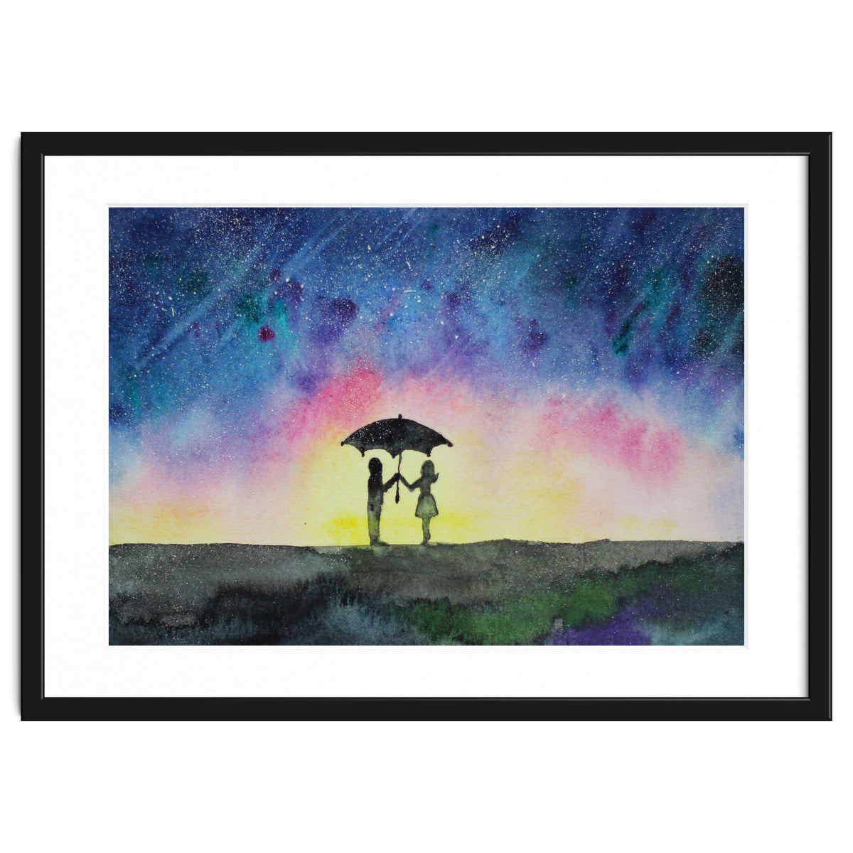Under the star rain || watercolor