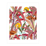 Faith Is The Bird That Feels The Light When The Dawn Is Still Dark, Vintage Botanical Nature Painting Jungle (Print Only) thumbnail