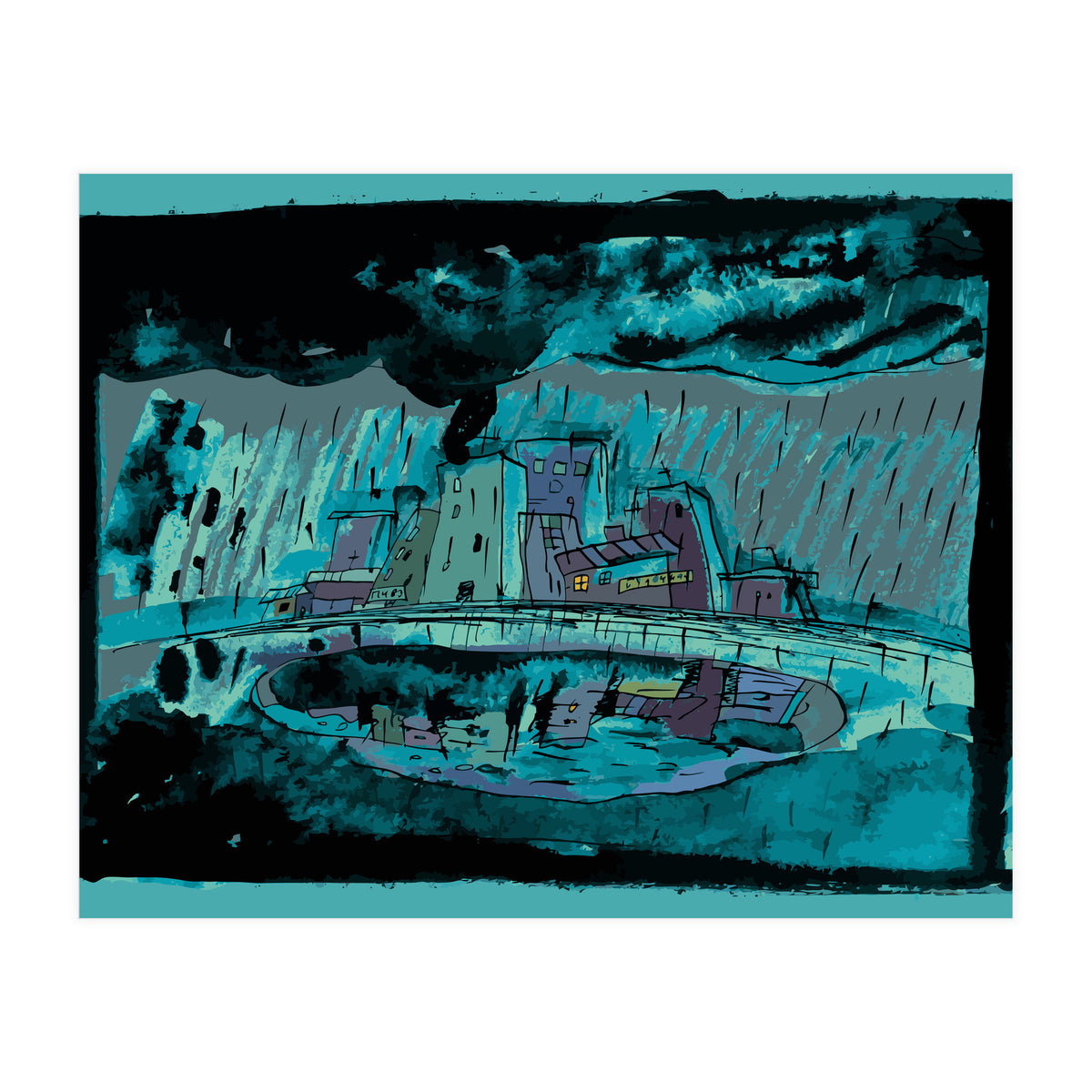 Autumn Rain in the Old City (Print Only)