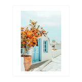 Greece Airbnb, Greece Photography Travel Digital Art, Scenic Landscape Architecture, White Building (Print Only) thumbnail