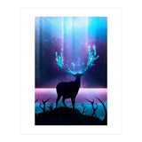 Greenery Deer - Sterling Magenta (Print Only) thumbnail