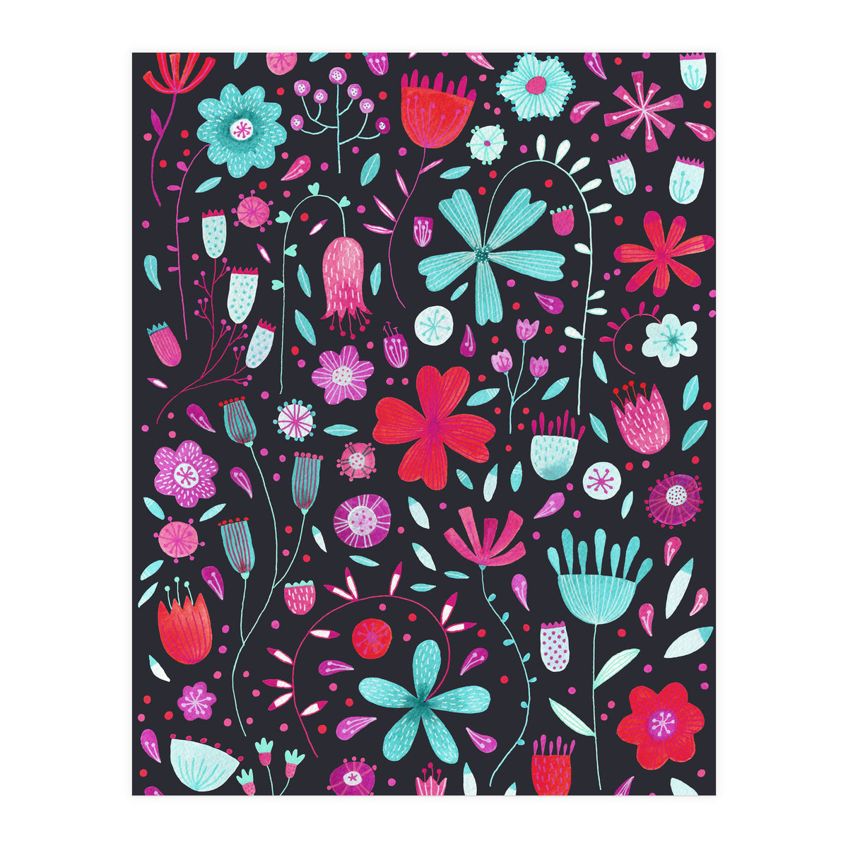 English Meadow Dark Teal (Print Only)