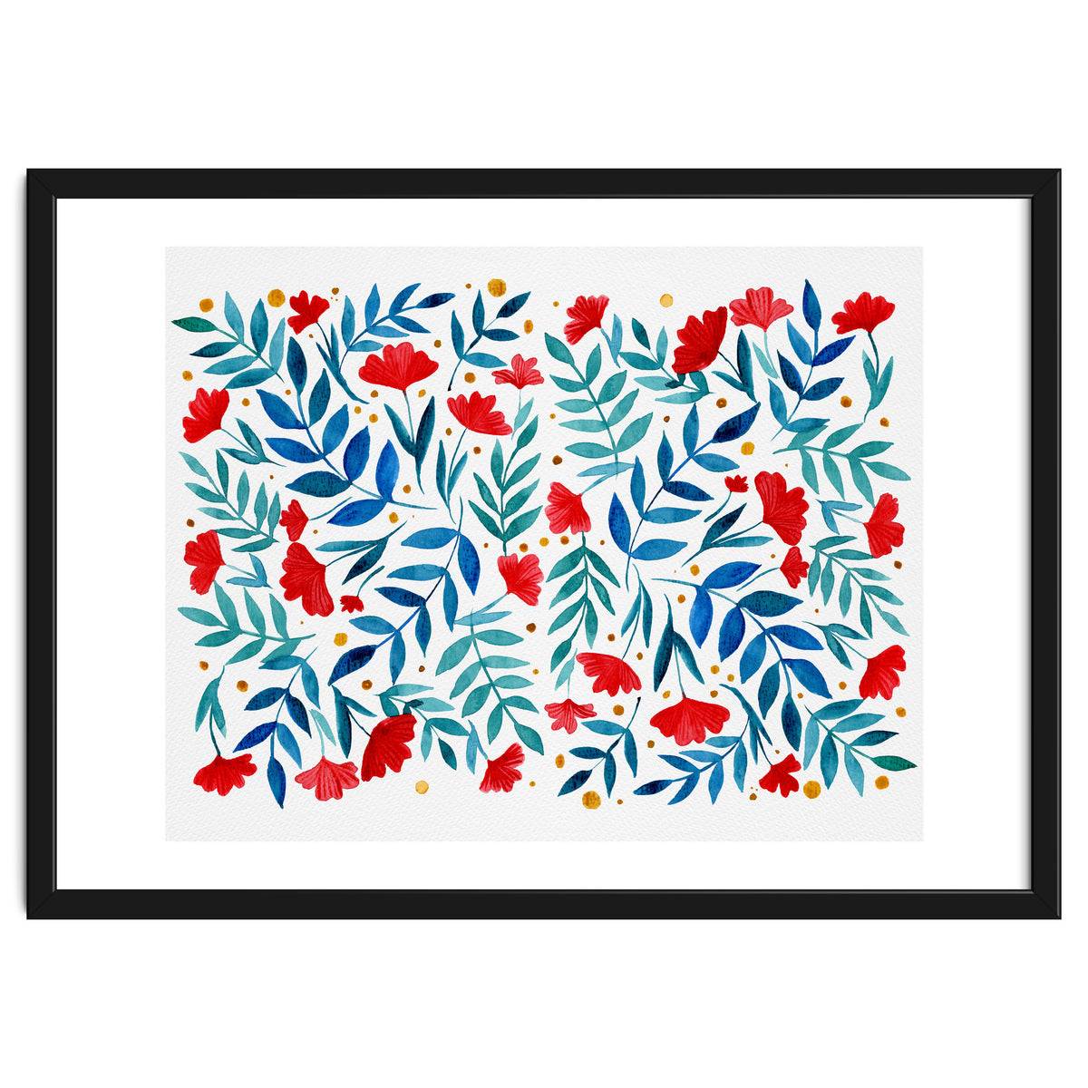 Magical garden - red and turquoise