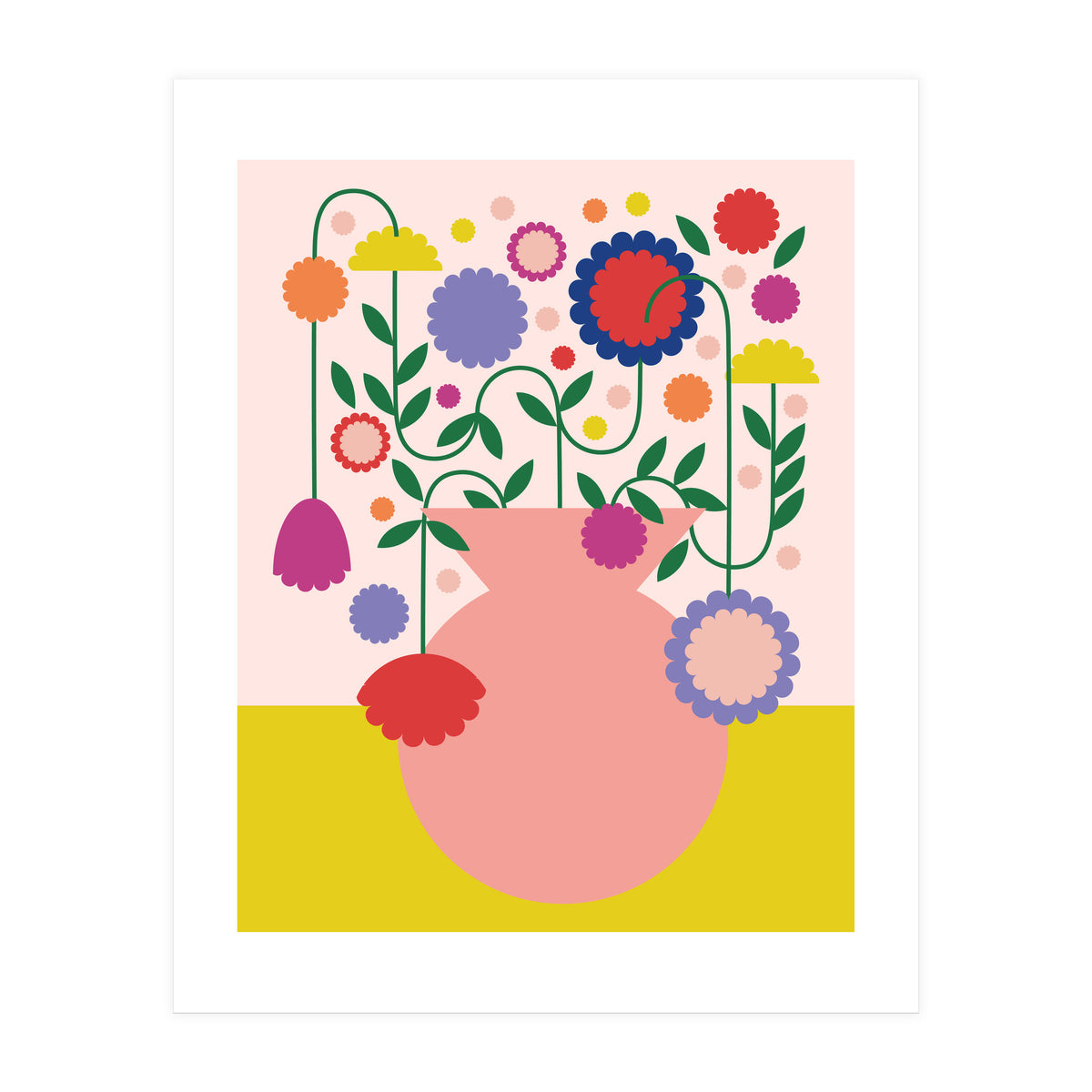 Happy flower Jar  (Print Only)