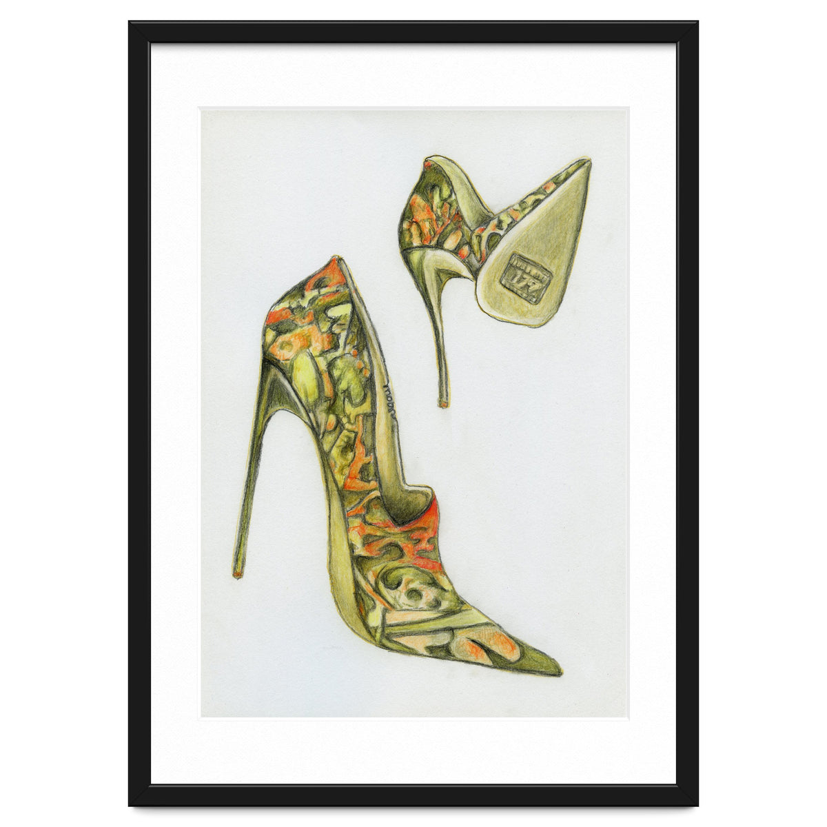 Green stiletto shoes