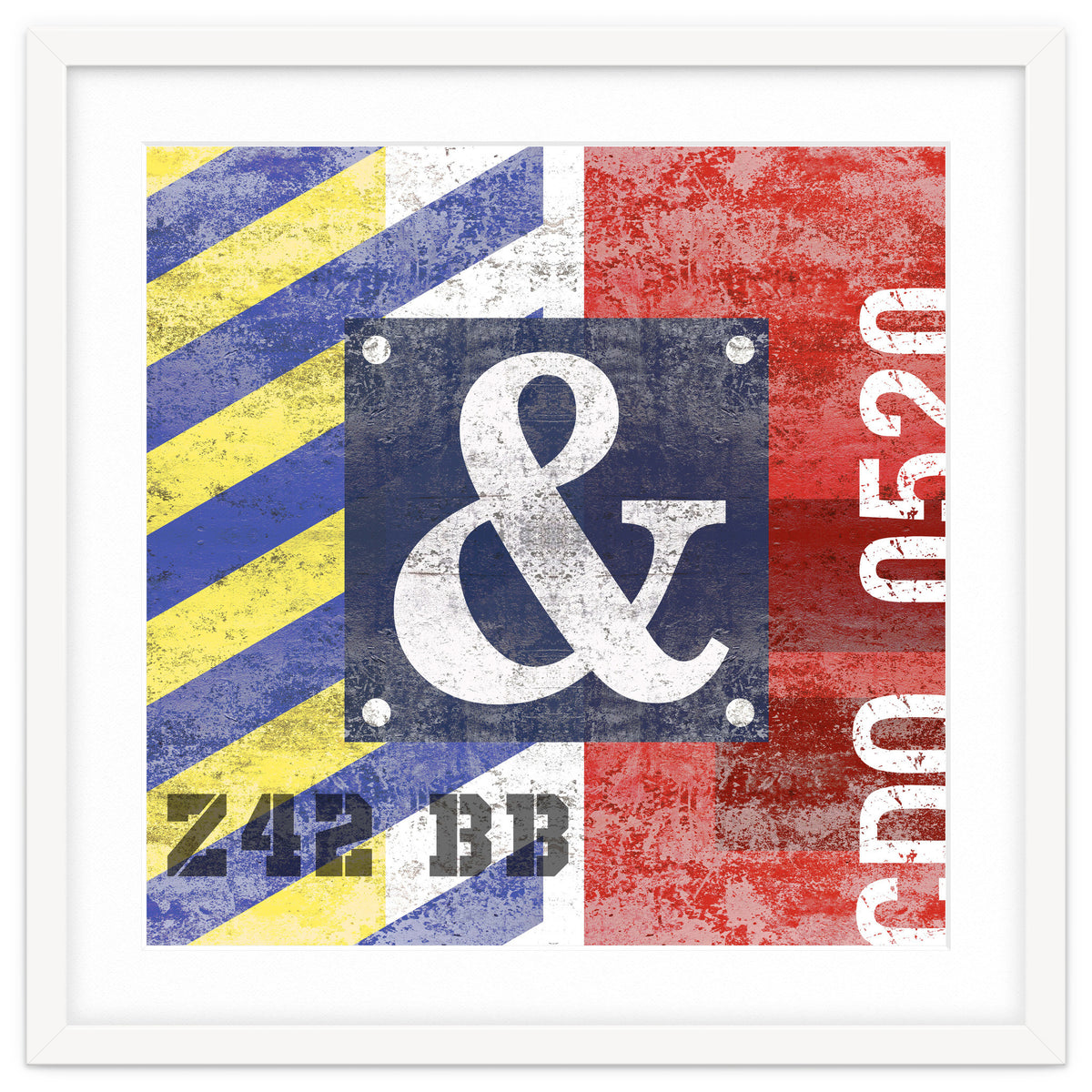 Blue Ampersand Industrial Abstract