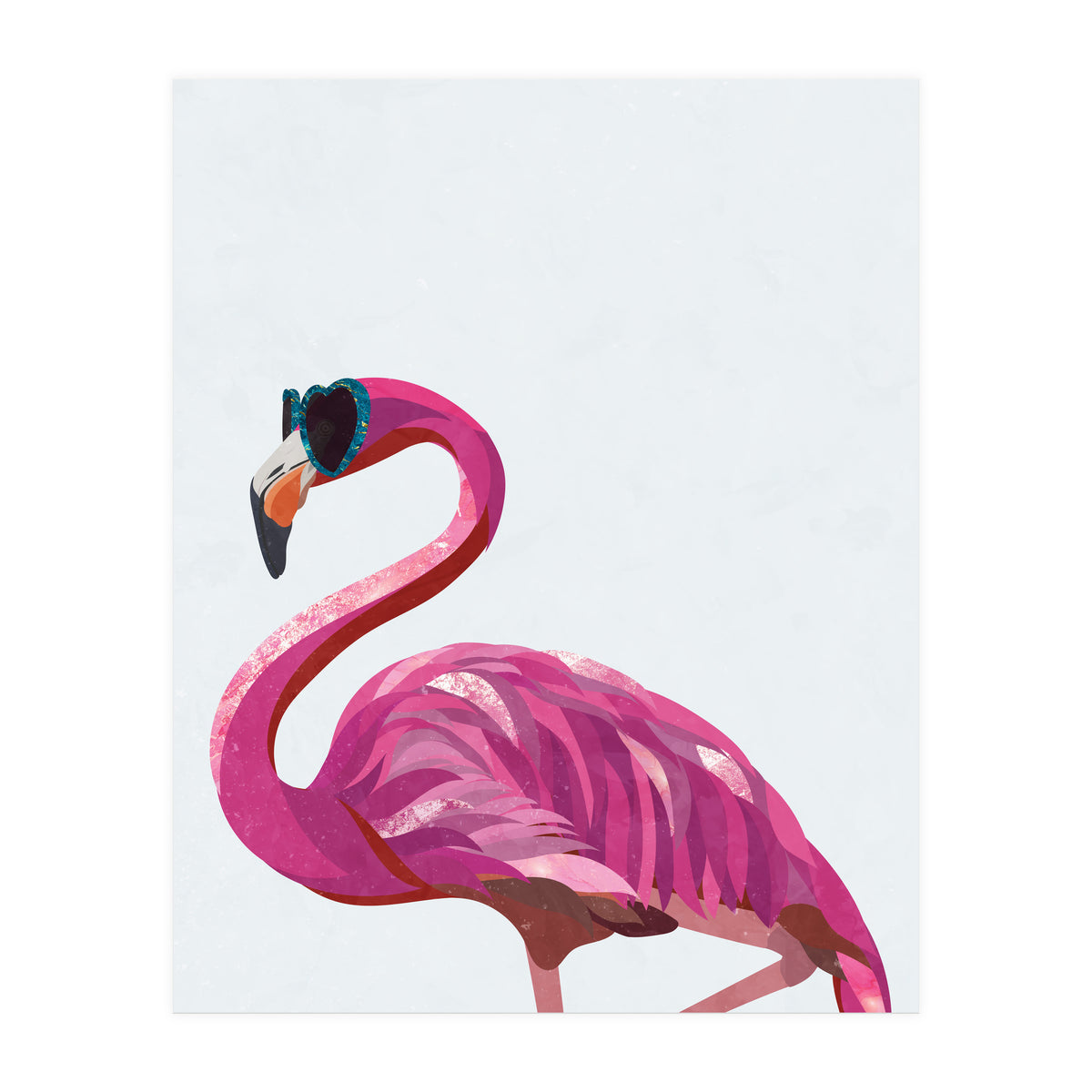Flamingo Portrait Wearing Sunglasses (Print Only)