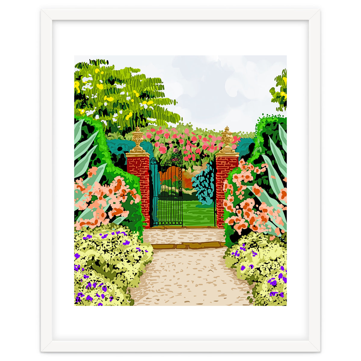 Gated Garden, Nature Landscape Painting