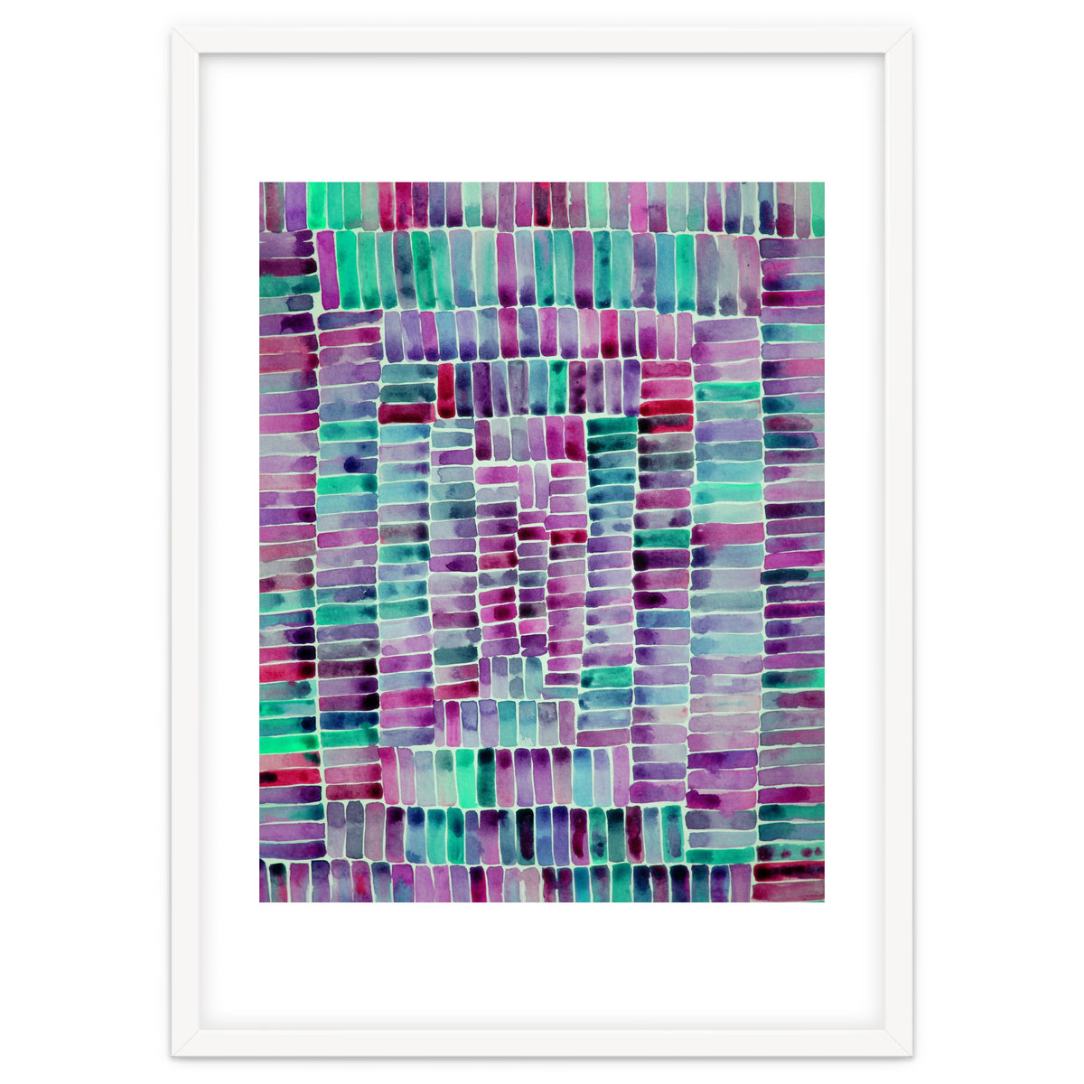 Abstract rectangle pattern in magenta and teal