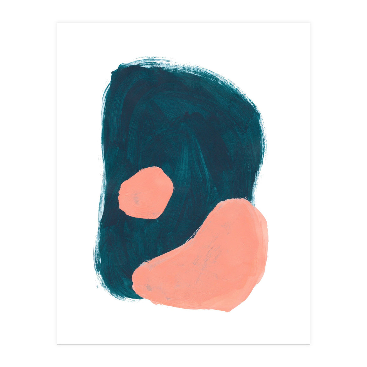 Teal Blob Salmon Bubbles (Print Only)