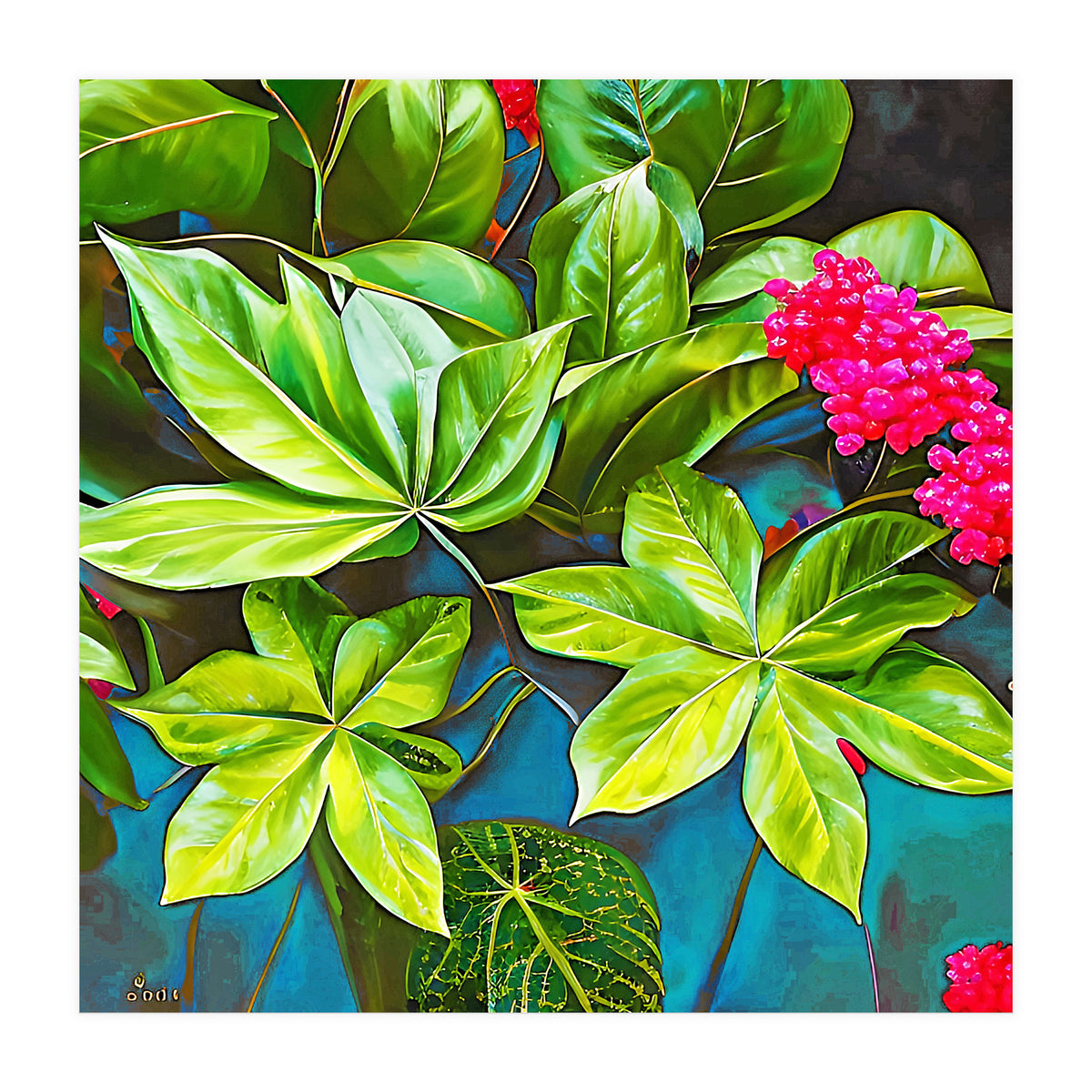 Bloom Like Never Before, Botanical Nature Jungle Plants, Bohemian Floral Blossom Forest Painting (Print Only)