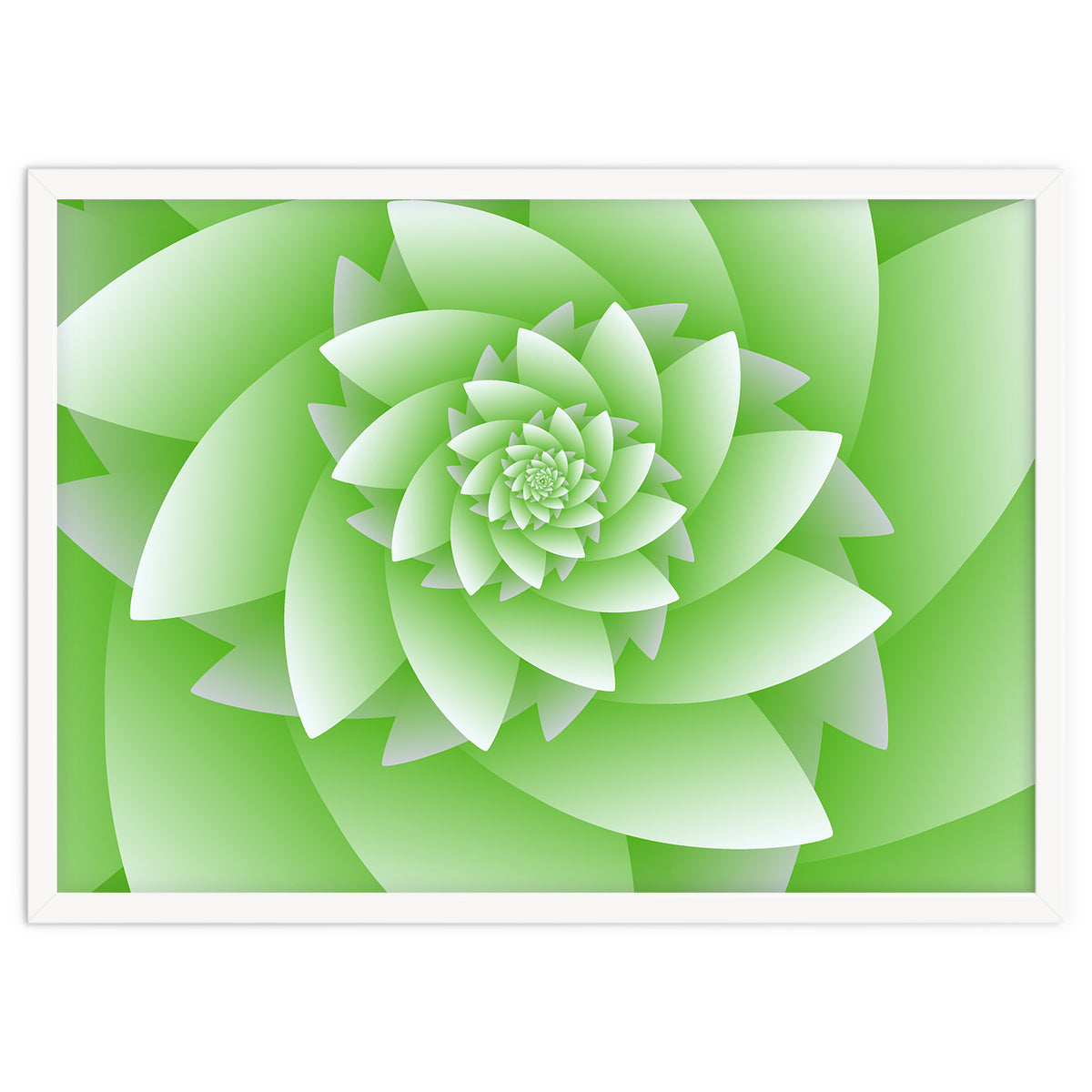 Abstract Green Floral Optical Illusions Art