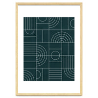 My Favorite Geometric Patterns No.26 - Green Tinted Navy Blue