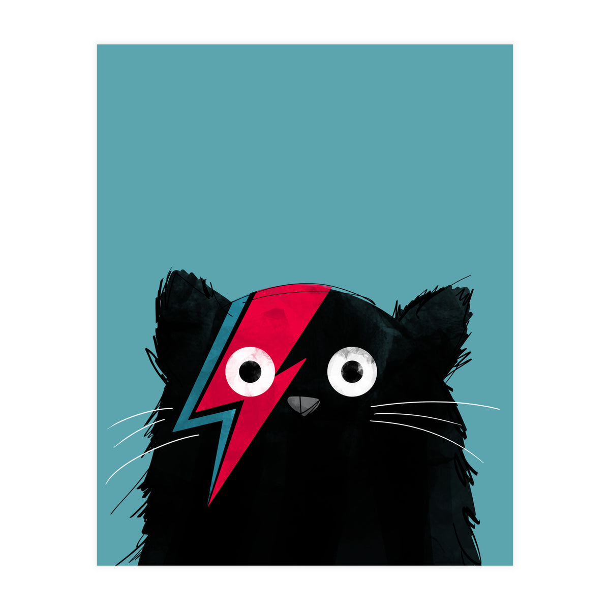 Doozal Cat Bowie Black (Print Only)
