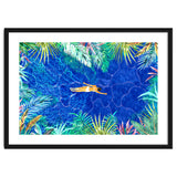 Tropical Jungle Pool | Forest Pop of Color Botanical | Travel Wild Plants Eclectic Watercolor Swim thumbnail