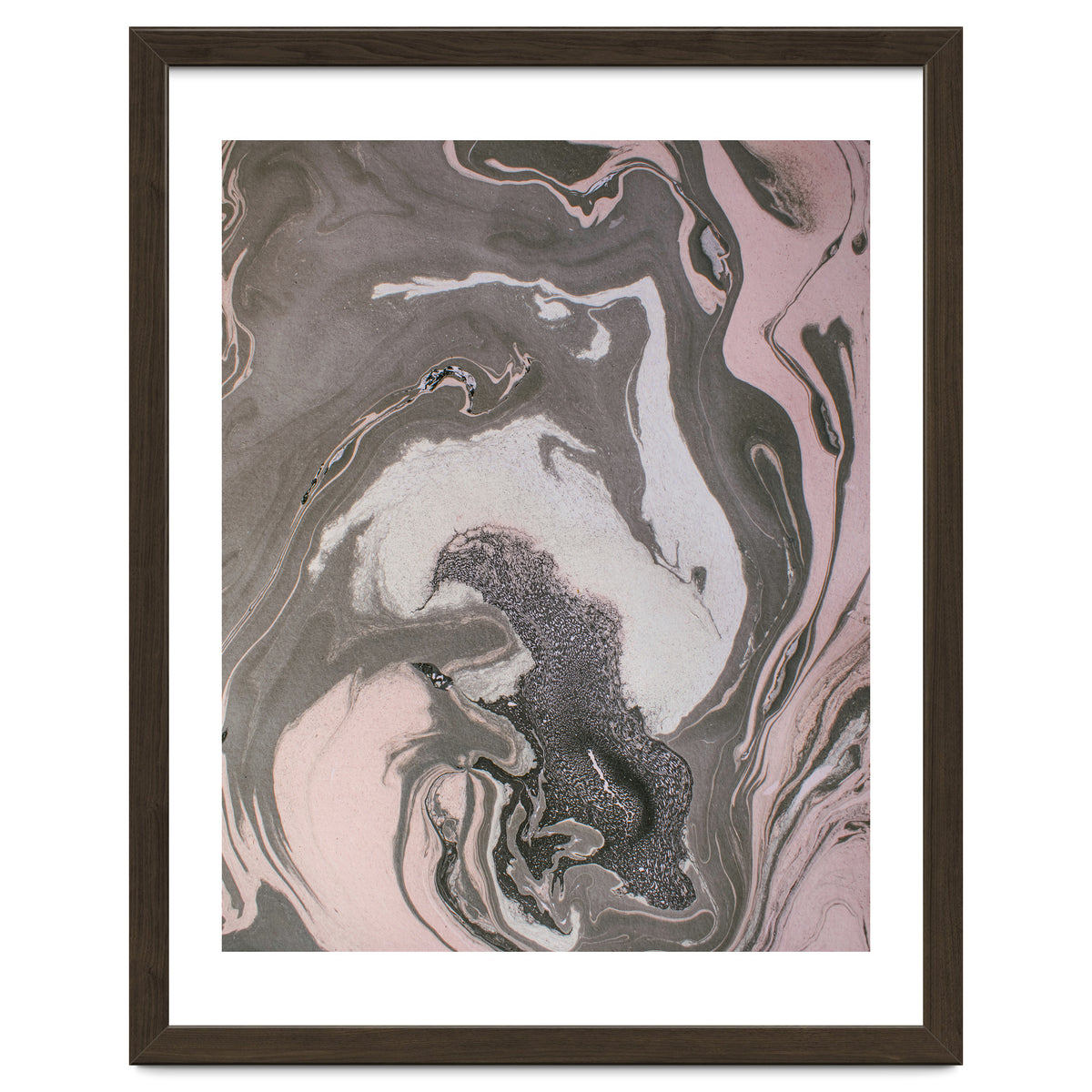 Pink and gray marbled paper