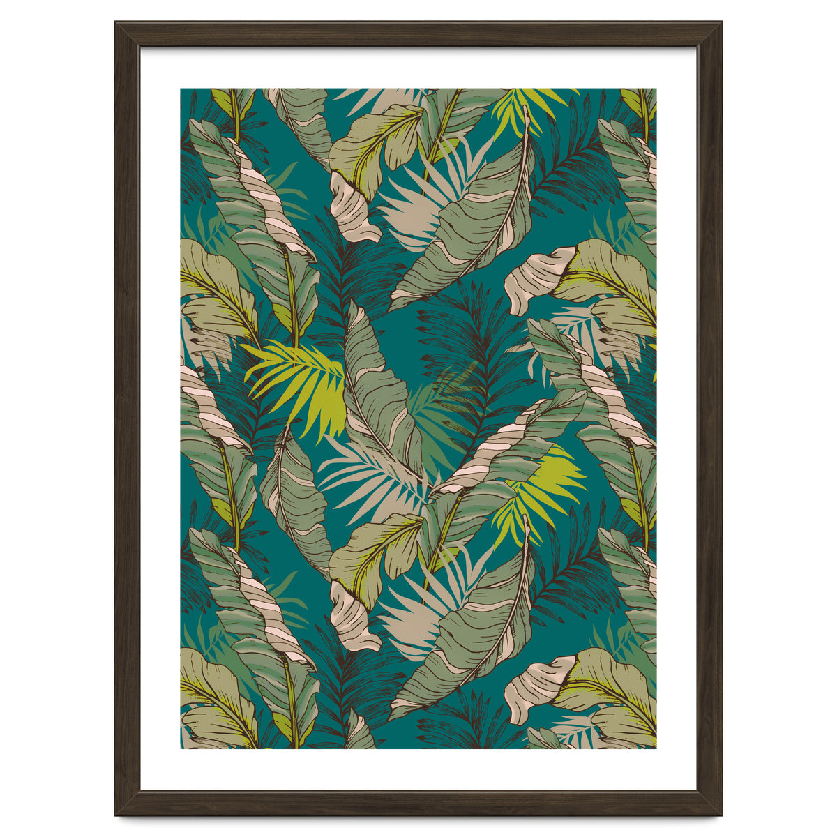 Drawing of wild tropical jungle