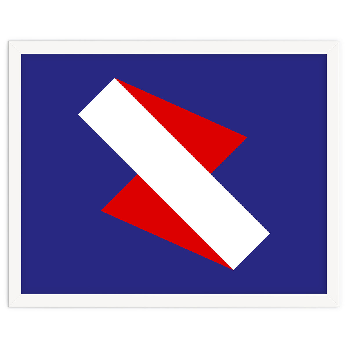 Geometric Shapes No. 68 - red & royal blue
