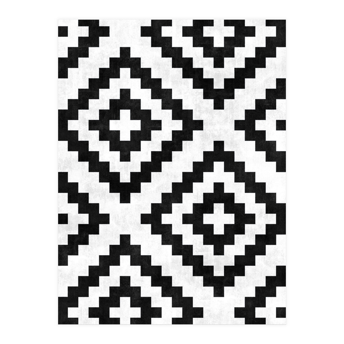 Urban Tribal Pattern No.18 - Aztec - Black and White Concrete (Print Only)