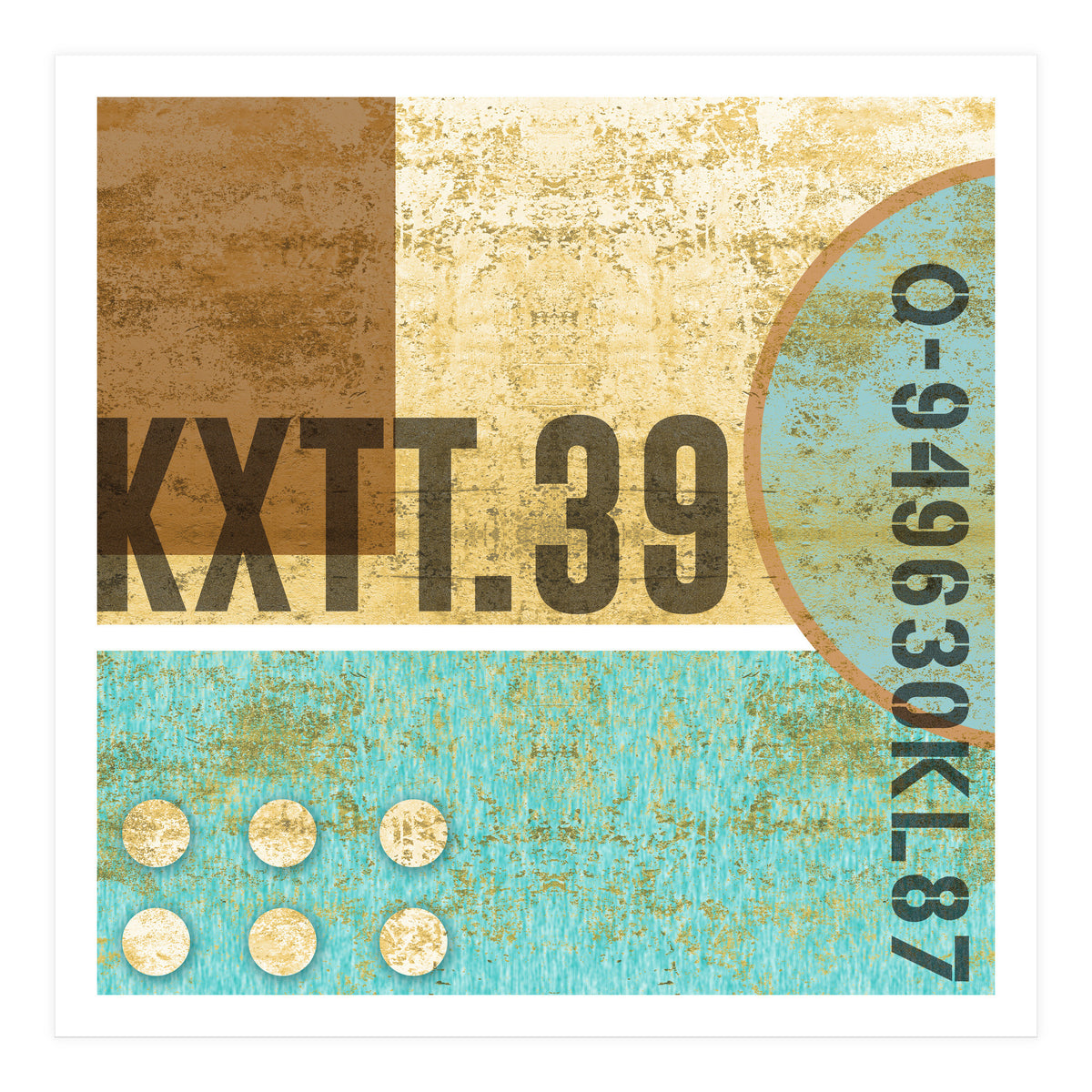 Abstract Industrial Sand And Blue (Print Only)