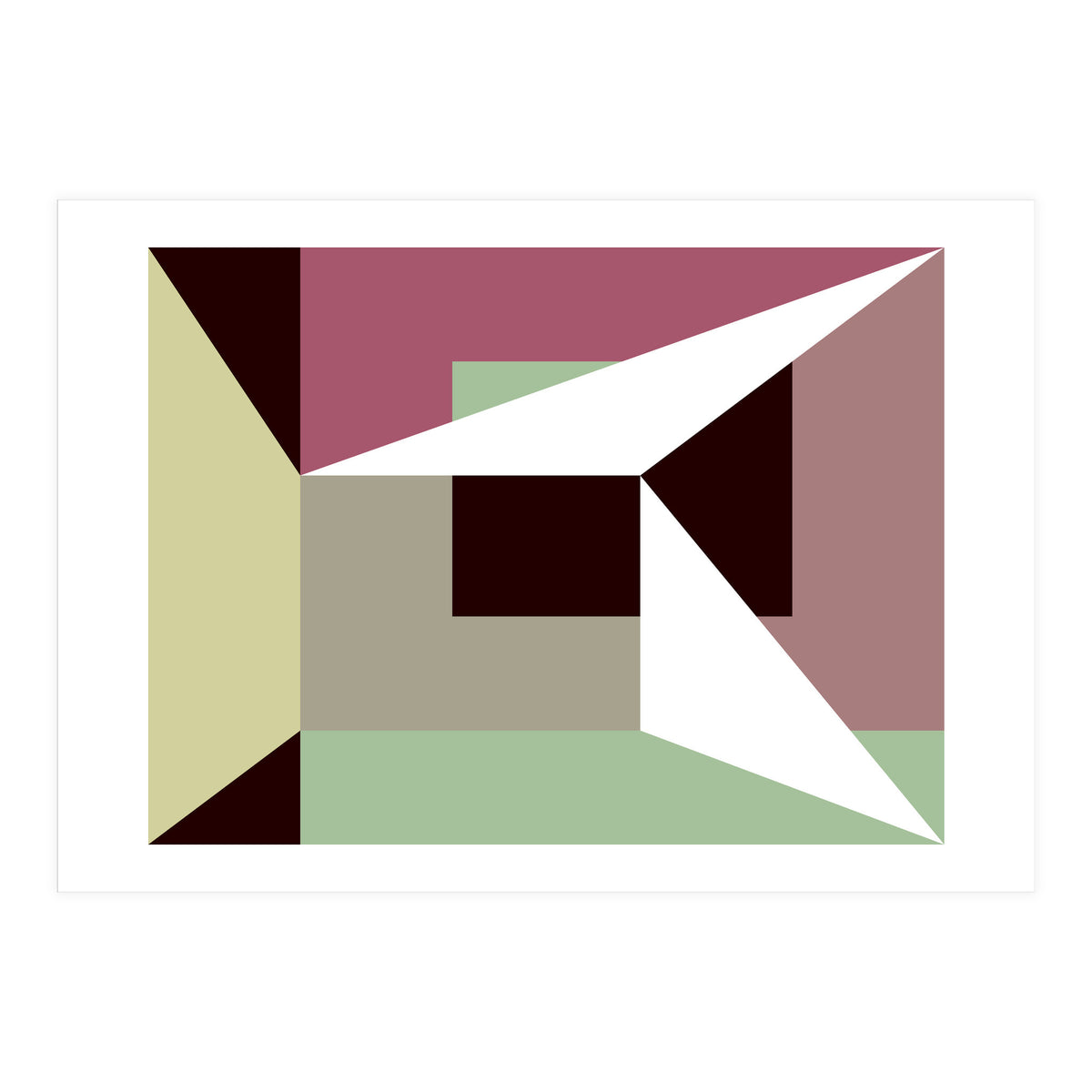 Geometric Shapes No. 26 - green & purple (Print Only)