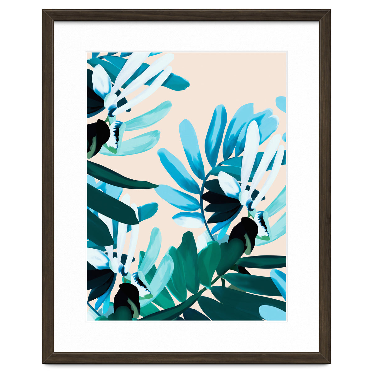 Large bluish botanical leaves