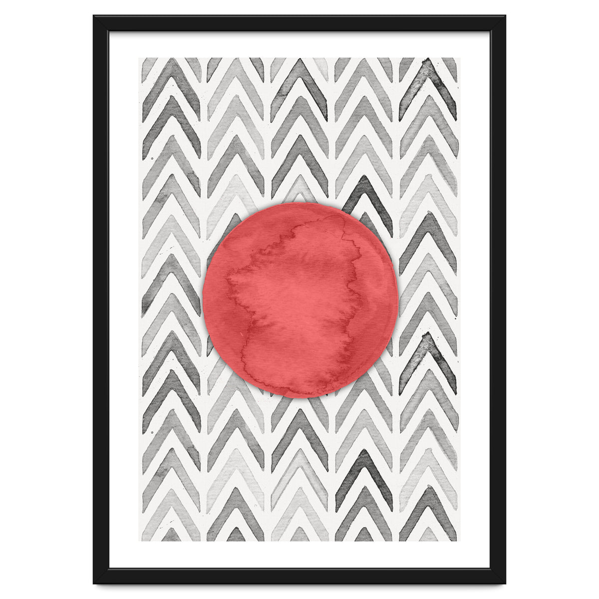 Red Bubble Chevron Pattern
