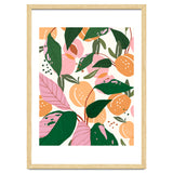 The Peach Garden , Vintage Botanical Tropical Jungle, Fruits Plants Pastel Summer Forest thumbnail