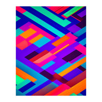 Eclectic Alignment, Abstract Maximalist Geometric Painting, Contemporary Modern Shapes, Pop Of Color (Print Only)