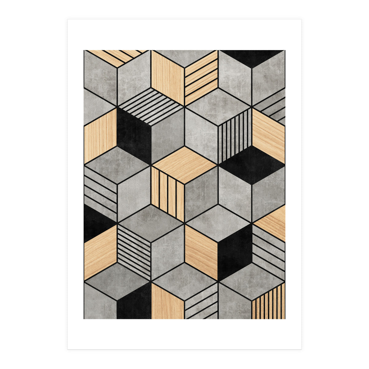 Concrete and Wood Cubes 2 (Print Only)