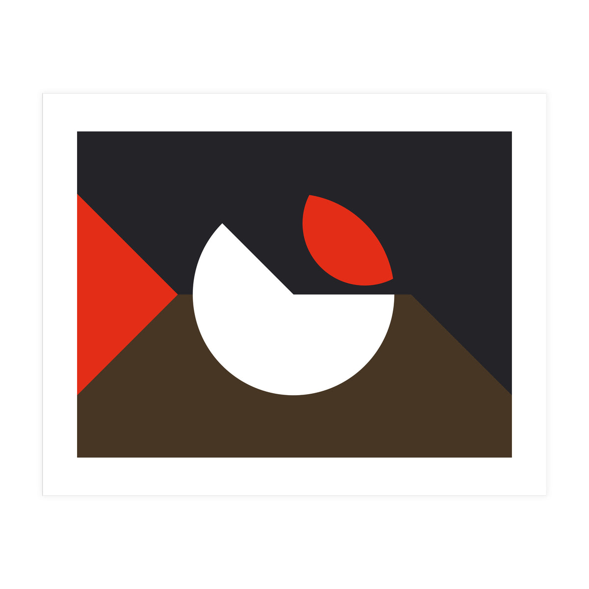 Geometric Shapes No. 10 - brown, dark blue & red (Print Only)