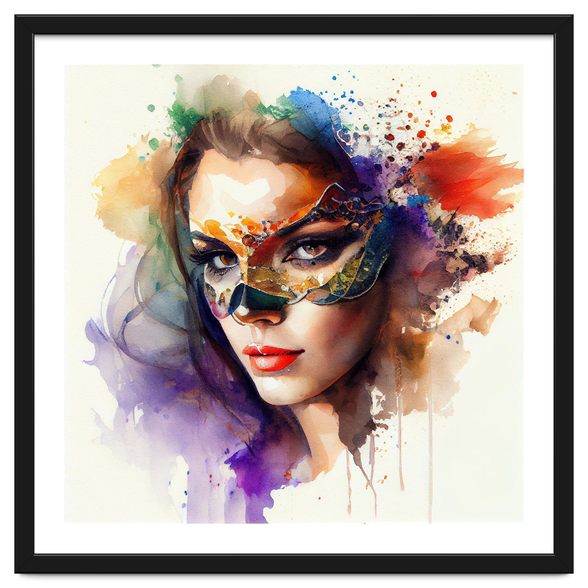 Watercolor Carnival Woman #11