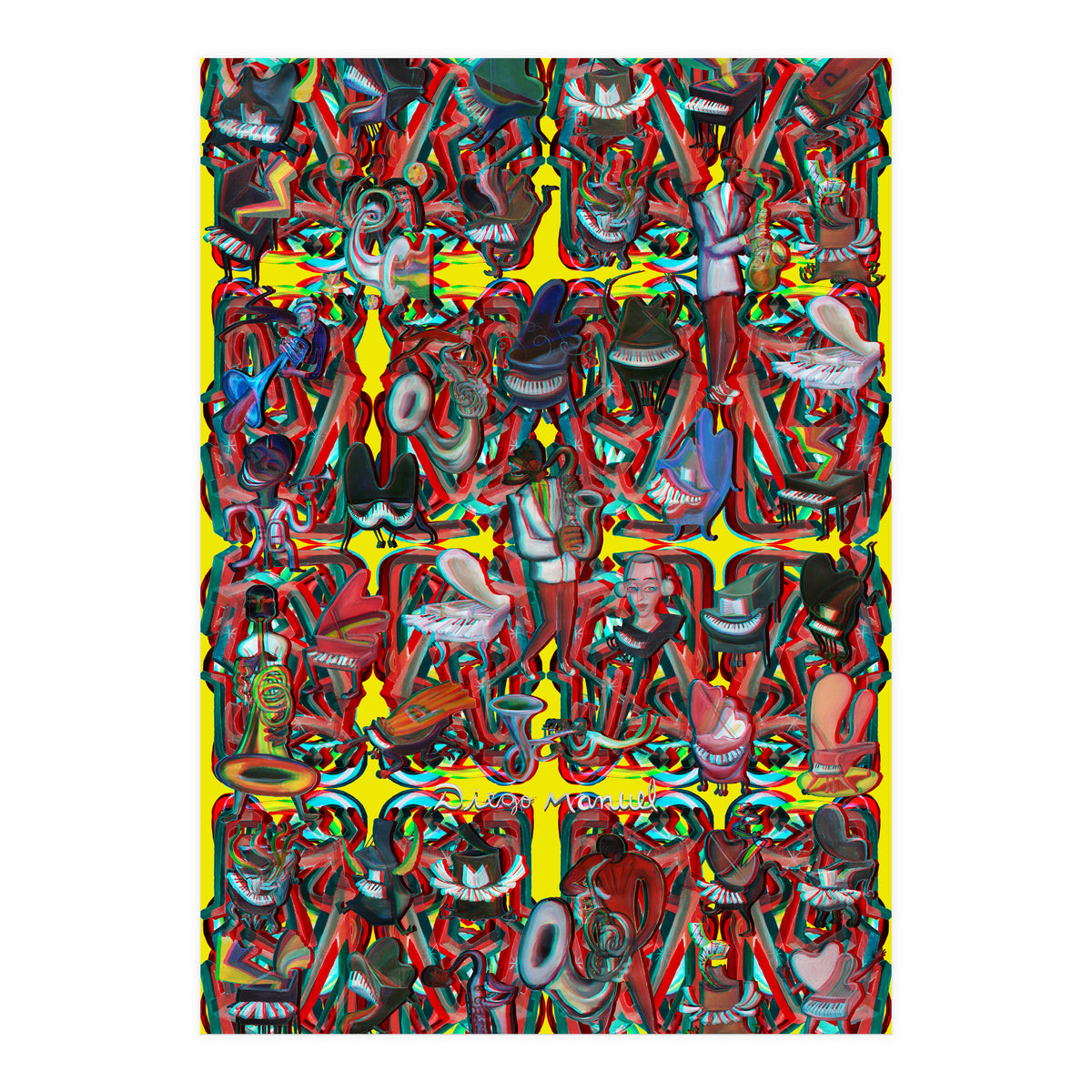 Formas 14 34 3d And Pianos 7 (Print Only)