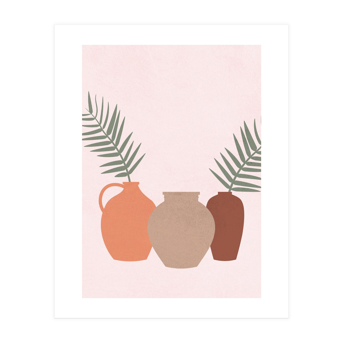 Palm Leaves Pottery Minimal Boho (Print Only)