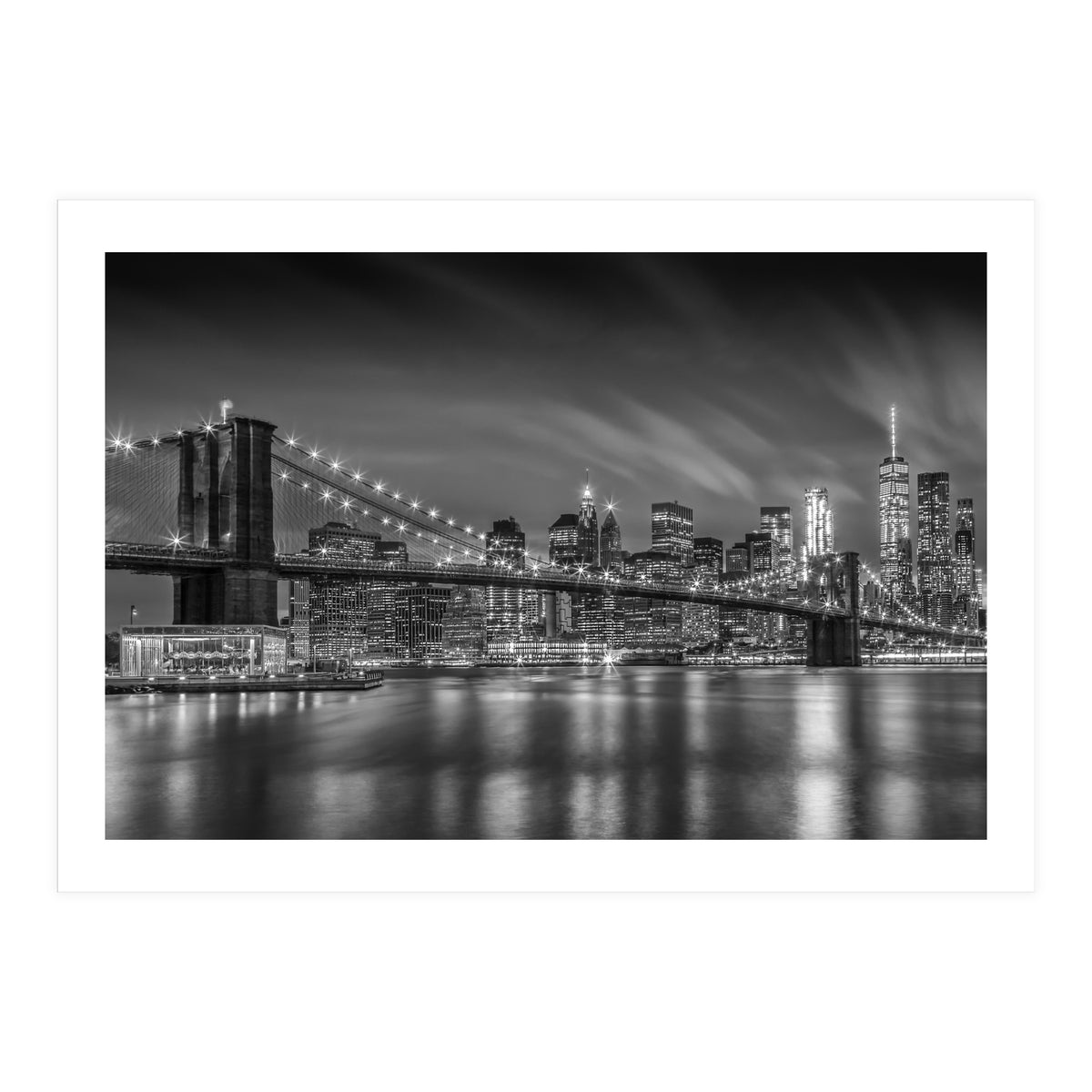 BROOKLYN BRIDGE Nightly Impressions | Monochrome (Print Only)
